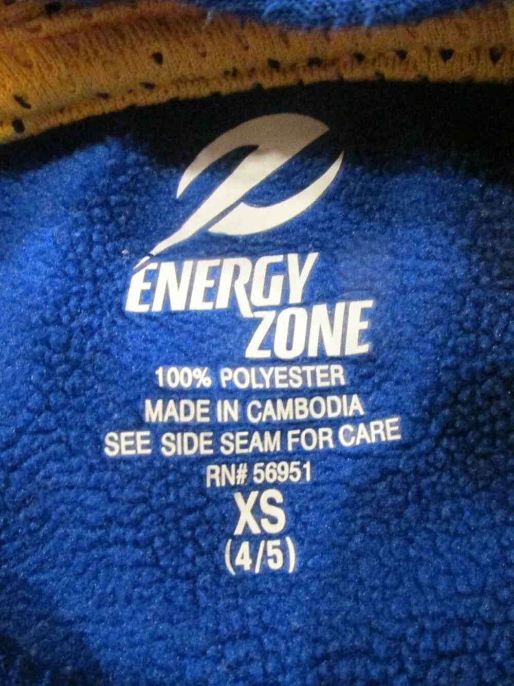 Energy Zone Hooded Pullover Jacket Boys Size XS 4/5 Blue Long Sleeve Coat Hoodie - Picture 3 of 4